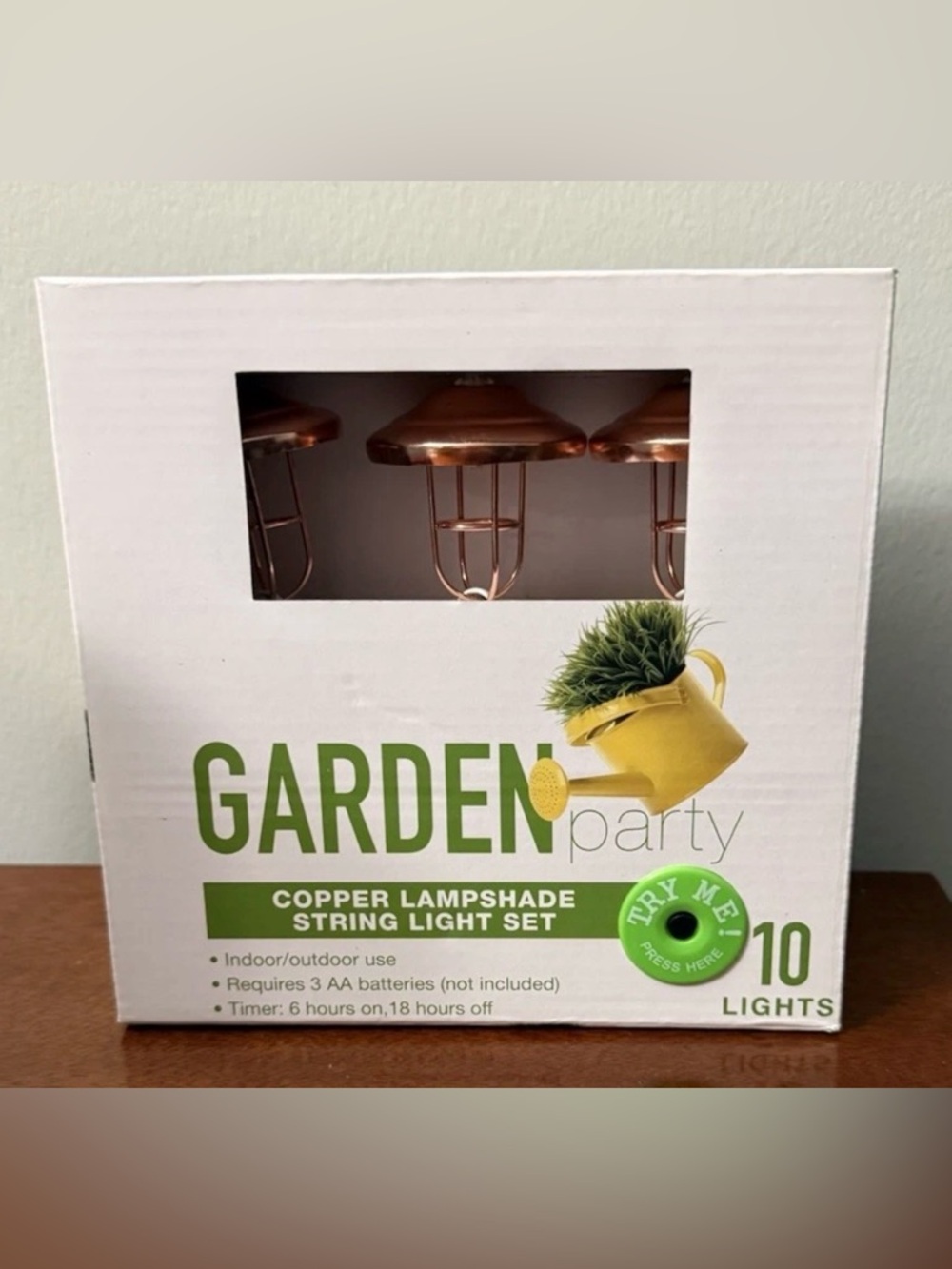 Garden Party Copper Lampshade String Light Set (10 Lights)